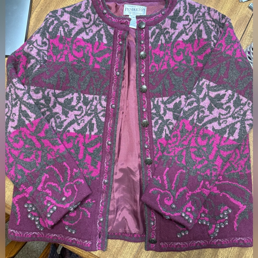 Pendleton Women's Pink and Gray Patterned Wool Ja… - image 5